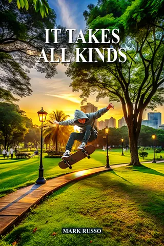 It Takes All Kinds by Mark Russo — skateboarder in a park