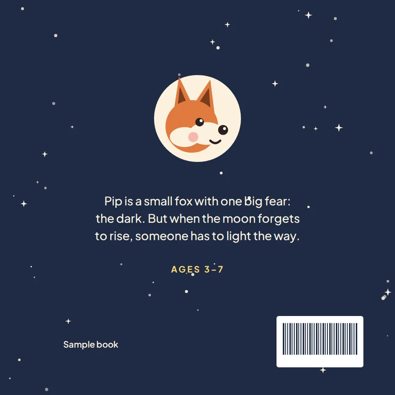 Back cover with the story blurb, ages 3 to 7