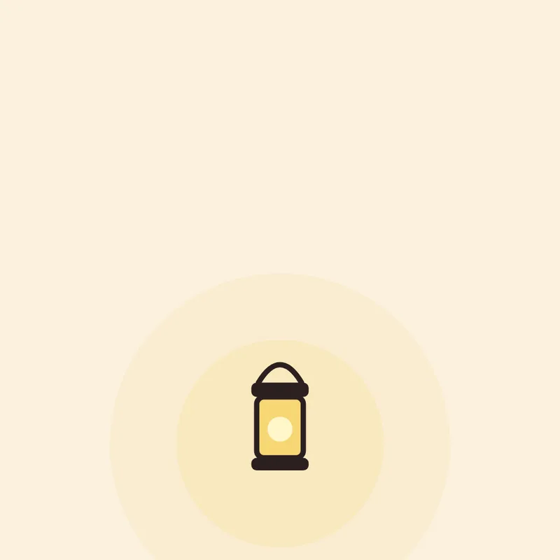 A small glowing lantern